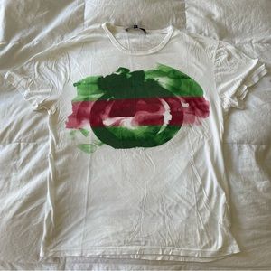 White and Green Graphic Men's Shirt